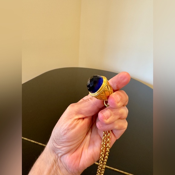 NWT Authentic Rare Luxury Minimalist Julie Vos Sapphire Blue Statement Necklace - Picture 10 of 17